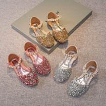 61 Dancing Girls Shoes 2022 Summer New Princess Shoes Girl Sandals Girl Baotou Childrens Crystal Shoes