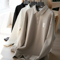 Advanced accent Pearl Air cotton autumn and winter New Men simple joker comfortable skin long sleeve polo shirt