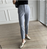 Create Golden ratio God pants ~ three-dimensional cut four-sided elastic knitted jacquard high waist suit pants womens ankle-length pants