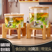 Refrigerator Cold Kettle With Tap High Temperature Resistant Glass Home Large Capacity Lemon Juice Ice Water Drink Barrel Cool Kettle