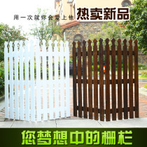 Carbonized anticorrosive wood thick large solid wood pet fence outdoor white fence fence courtyard garden guardrail