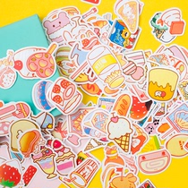  200 non-repeating Korean ins Cute snack Sticker pack Hand account diary sticker art Japanese food paste painting