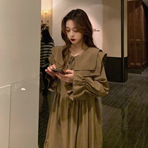 French retro pregnant women autumn temperament Fairy Doll collar large size loose thin long sleeve pregnant women dress autumn