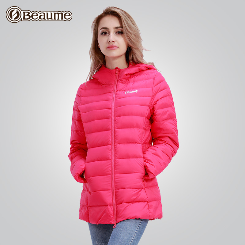Beaume Baomei Outdoor Female Mid-length Light Down Dress Pure 90% White Duck Down New Down Coat