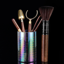 Black sandalwood tea ceremony six gentlemen household tea ceremony tea making tools accessories heart tea glass tea tube tea clip tea shovel set