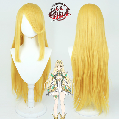 taobao agent 【Liberty] Different Blade 2 Light COS wig Silicon Simulation Scalp golden yellow long straight hair