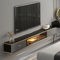 Ultra thin bedroom TV cabinet suspended small family type modern minimalist light lavish main bedroom wall-mounted TV enclosure living room narrow