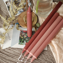 Morandi tins handmade tasteless natural European Candlestick romantic table branch candle ornaments reddish brown