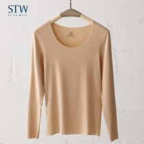 Modale Thermal Underwear Woman Thin single piece Meatshirt bottom jacket with low collar tight and no marks for autumn and autumn