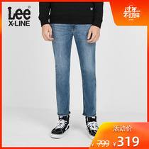 Leex-line2019 autumn and winter new blue slim low waist straight tube denim pants men's l157221vj50q