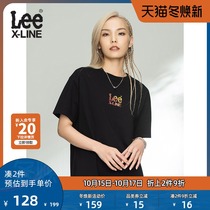 LeeXLINE 21 new comfortable boyfriend version multi color print short sleeve t-shirt women tide L439104LE