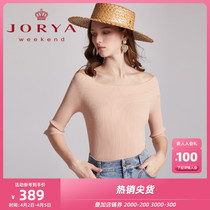 Zhuoja Weekend 2022 Spring new succinct with 50% sleeves 50% sleeves for roser-knit sweatshirt EJWBAQ44