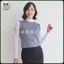 Special 2021 spring new Korean golf suit WOMENs high neck perspective printing long sleeve T-shirt GOLF