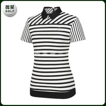  Special offer 2021 SUMMER Korean golf suit LADIES RENOM * Striped back zipper short-sleeved T-shirt GOLF