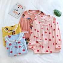 Island velvet pajamas womens single piece tops autumn and winter thin fleece warm collarless coral fleece flannel housecloths do not thicken