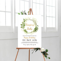 Ins Senson Department Baby Birthday Greeting Card Little Fresher Water Card Wedding Hundreds Of Day Full Moon Party Banquet Reception Area