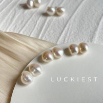 Luckiest-small stone natural baroque pearl earnail 925 silver pin base 100 hitch-style retro