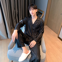 B Wan Bo owner recommended ~ huge OLOEY silk pajamas male spring and autumn stripes couples home clothes women