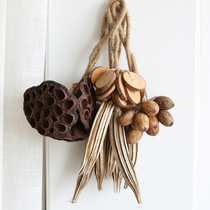 Chasing flowers (natural dried fruit strings) wall hanging pendant hotel autumn harvest atmosphere decoration lotus