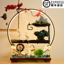 Living room household running water ornaments small fish tank cycle oxygenation office desktop landscape office decoration gifts