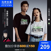  Mark Huafei x Ito Runji surprise anthology 2021 summer new comic printing letters couple short-sleeved t-shirt men
