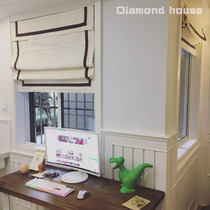 Small fragrant style American Nordic simple Joker style trimmed cloth Louver Roman curtain lifting curtain custom curtain