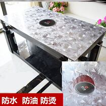 Oven table mat electric stove cover tea table cover glass tablecloth transparent tablecloth waterproof disposable table cloth middle hole