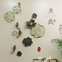 Creative three-dimensional fish wall decoration wall pendant Chinese Living Room restaurant background wall face retro relief decoration