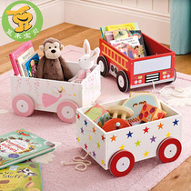 Export UK childrens toy car early education Walker storage car baby carrying wooden hand cart