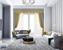 Jade Lan curtains shading cloth curtains All shading Nordic wind minimalist modern living room thermal insulation hooks floor window bedrooms