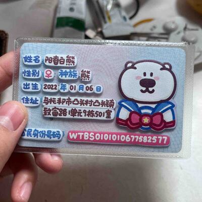 taobao agent New Cute DIY ID Card Protection Cost, Liba Xiongyang Chunbai Bear Avatar Funny Certificate Transparent Card