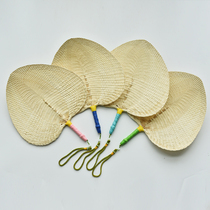 Pure hand-woven palm leaf Da Pu fan hand fan Retro baby fan love fan Fine woven hand glue hanging rope fan