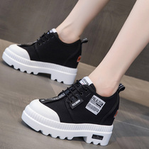 Hong Kong white shoes women 2021 new shoes versatile canvas shoes thick-soled inner height increasing net red ins tide casual shoes