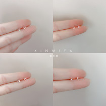 You can wear mini invisible small earrings at work small and loving personality students simple sterling silver earrings all-match for men and women