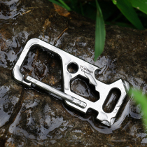 Titanium craftsman outdoor camping multifunctional titanium alloy hook keychain travel multi-purpose wrench quick hanging EDC equipment