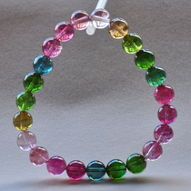 One hand 8 3 mi 21 6 grams Brazilian natural tourmaline bracelet female crystal candy color rainbow single circle bracelet 10910
