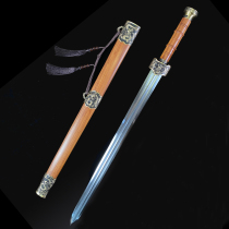 Dragon Howl Sword Brass Fitting with flower pattern steel integrated sword Qin Jianjian sword Hansword real treasure sword anti-body cold weapon unopened blade