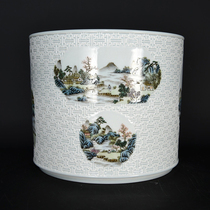 LY0820 Qing Qianlong style pastel landscape pen holder
