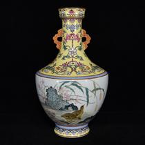 LY0812 Qing Qianlong style pastel flower and bird pattern amphora