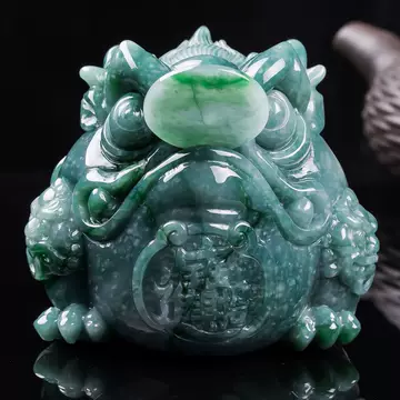 【翡翠？】青蛙神(蟾蜍)玉器置物　手把件 小擺件 金蟾翡翠摆件-金蟾翡翠摆件促销价格、金蟾翡翠摆件品牌- 淘宝