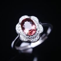 2 44 gr natural red Beatrite ring new glass body clean S925 silver inlaid with certificate