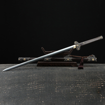White gold silver Tang sword (Xuanzongs gold silver bronze dress with eight-side patterned steel burning edge black sandalwood) unopened