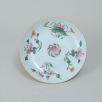 Overseas return (old with certificate paste) Pastel four seasons of flower plate (1)