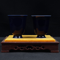 Jingdezhen 1970-1972 Jianguo Porcelain Factory Color Glaze Cup A pair of gift collection Jiapin A1.
