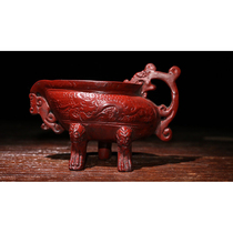 HD0658 Tick red lacquerware three-legged cup