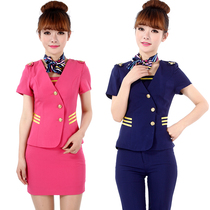 Stewardess uniform Professional suit Health beautician work clothes Summer hotel foot massage technician work clothes Short-sleeved suit