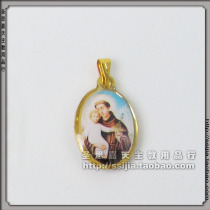  Copper gold-plated drop plastic color holy card Saint Andoni