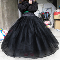 Wedding dress six layers of boneless tight waistline skirt imported hard mesh black WG 06 black skirt can be customized