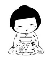MICIA and Wind Maple Seal * Stamp: F261 Kimono Girl