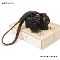 cam-in Italian Vegetable Tanned Cowhide Braided Camera Strap Shoulder Pad Round Hole interface CS220